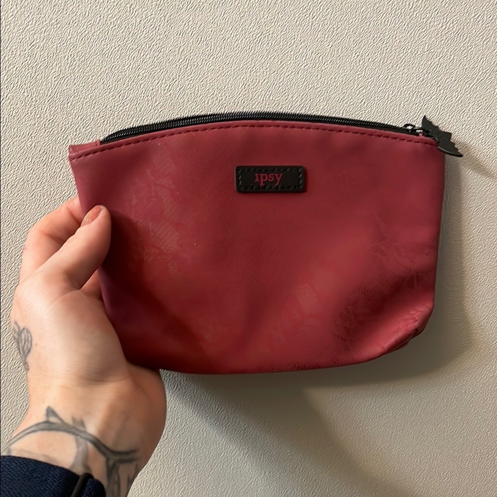 FREE WITH 5/$25 MAKEUP PURCHASE! Ipsy Burgundy Lace Print Makeup Bag